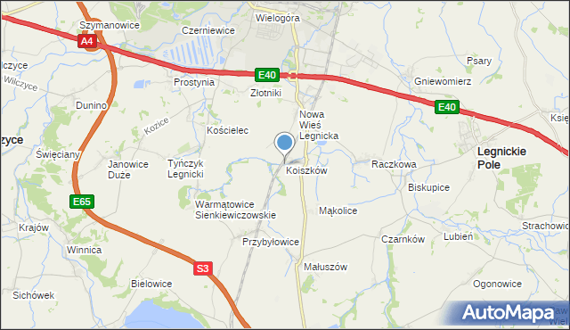 mapa Koiszków, Koiszków na mapie Targeo